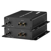 2 port Analog Audio Fiber Converters,Unbalanced RCA over fiber extender for Broadcast 1 pair